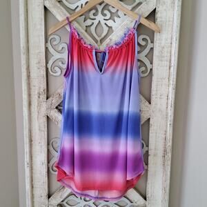 Acting Pro Women's Sleeveless Halter Tank Top in Colorful Vibrant Tie Dye